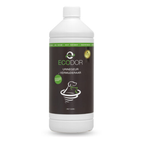 Fles Ecodor UF2000 4Pets 1 liter navul, een effectieve urinegeur verwijderaar voor huisdieren.